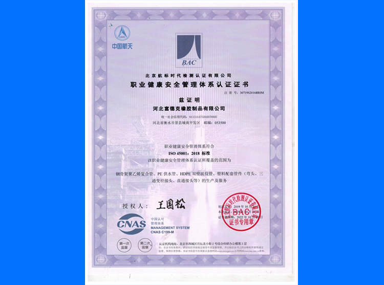 ISO9001 质量管理体系认证证书